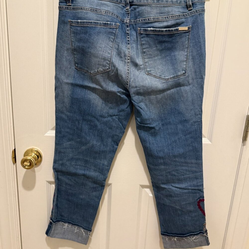 Women’s Size 12 Slim Crop Jeans – Embroidered Floral Design - Picture 6 of 6